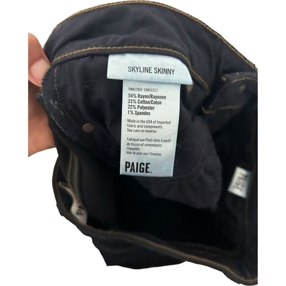 PAIGE Skyline Skinny Dark Wash Women's Jeans Size 25 Classic Versatile Staple - Picture 10 of 14